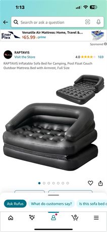 Inflatable Black Air Sofa Bed