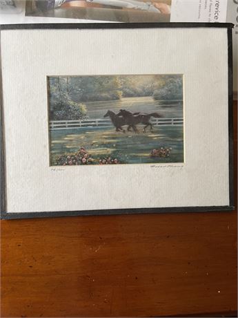 Robert Zhang Framed and Signed Horse Print 78/200