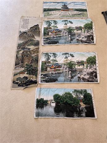 COLLECTION OF CHINESE SILK PANELS