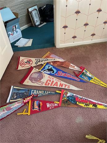 Vintage Pennant Flags lot