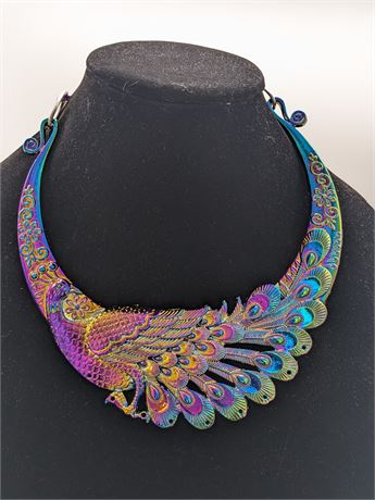 New Colorful Peacock Choker Necklace