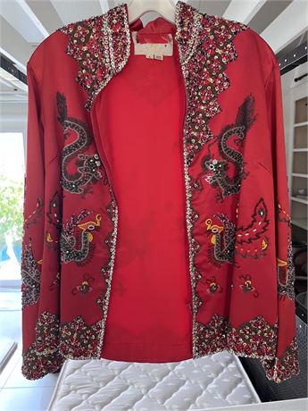 Silk Japanese Dress Jacket-Beaded