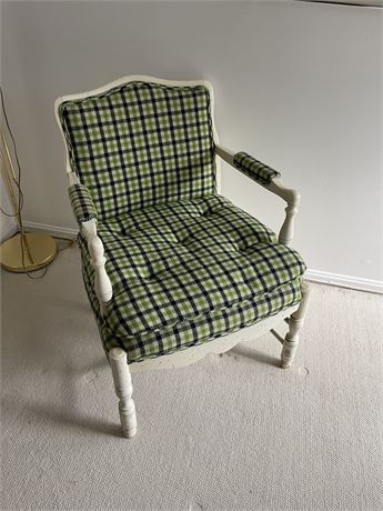 Green Plaid Arm Chair