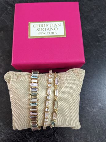 New Christian Siriano Crystal Baguette Bracelets