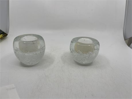 Hand Blown Lead Crystal Votive Candle Holders
