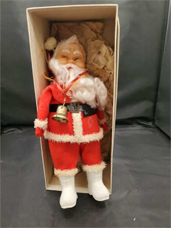 Vintage Santa w/ Rubber Face in Logans Box