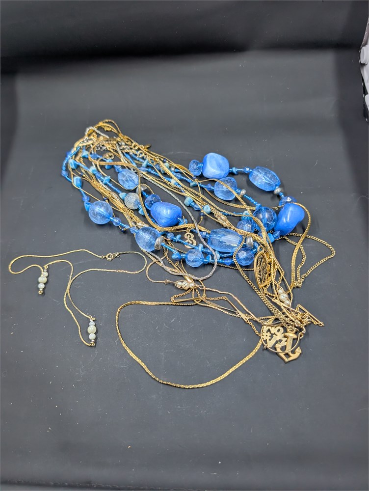 Great Finds Online Auctions - Multi-Piece Vintage Gold-Tone & Cobalt ...
