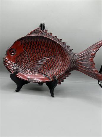 Japanese Hand Laquered Fish Serving Platter