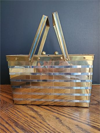 Retro Brass Basket Handbag