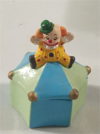 Vintage Enesco Designed Gift Ware Clown Trinket Box