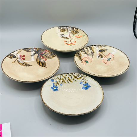Japanese Porcelain Hand Painted Side Plate Set of Four