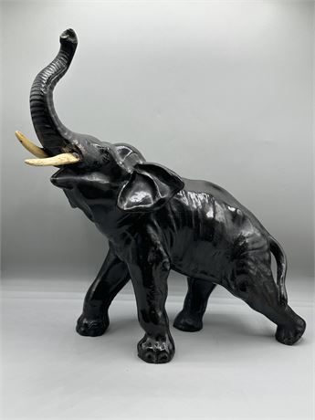 Vintage Ebony Elephant Sculpture
