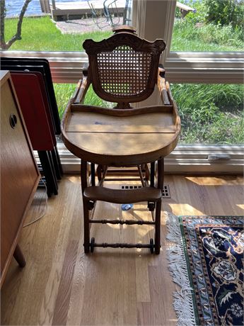 Antique Victorian High Chair Convertible into Stroller