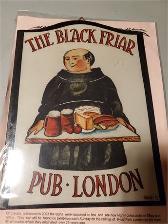 English Inn Sign "Black Friar Pub"