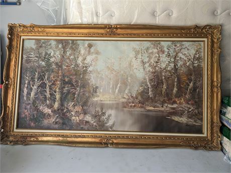Vintage Oil Painting in Ornate Frame- Signed Holmer