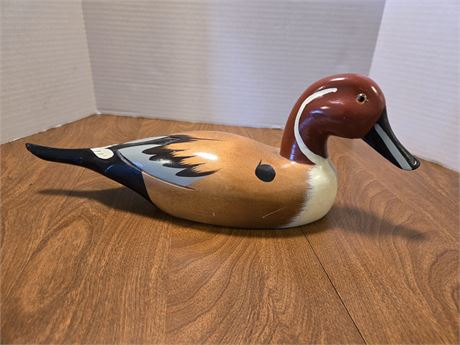 Painted Wood Red-Headed Wood Duck Decoy