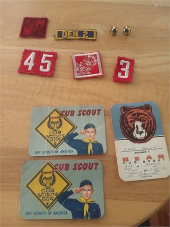 Vintage Cub Scout Pins Patches And Cards
