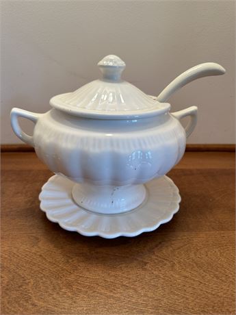 Vintage Soup Tureen, Ladle and Dish