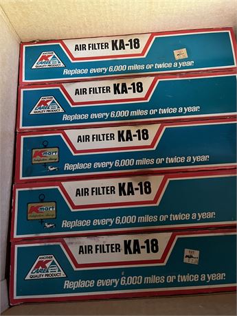 5  New Air Filters KA-18 and 2 New Air Filters AFL-127