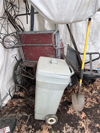 Shed Buyout of Wheelbarrow and Cart & Misc