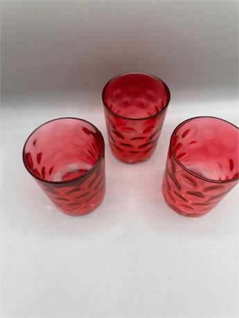 Cranberry Inverted Coin-dot Glasses