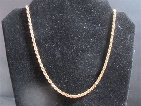 Vintage 18" Heavy Gold Faux Braided Twist  31.1 Gram Designer Necklace