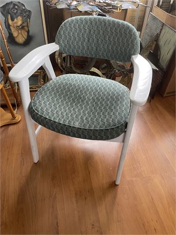 Midcentury White Lacquered Arm Chair