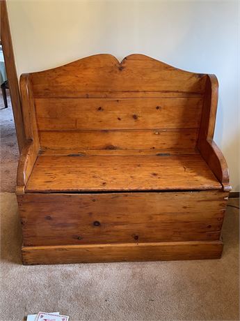 Primitive Antique English Bed Bench 1800's