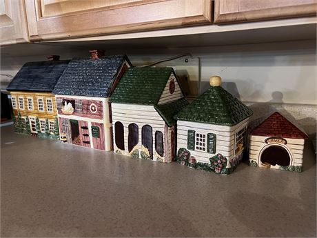 Country Village Block Cottages Canister Set