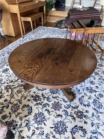 Round Oak Primitive Coffee Table
