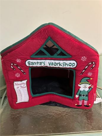Pooch-a-Lini Christmas 'Santa's Workshop' Collapsible Small Pet House