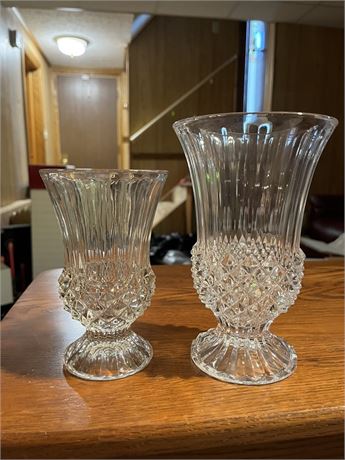 2 Vintage Crystal Vases