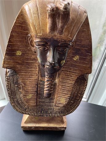 Carved Egyptian King Tut Bust