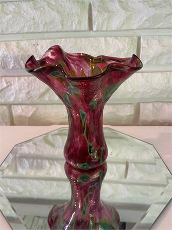 Handblown Free Form Art Glass Vase