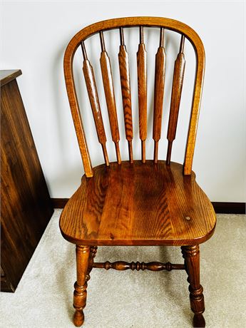 Heavy Solid Oak Windsor Back Chair