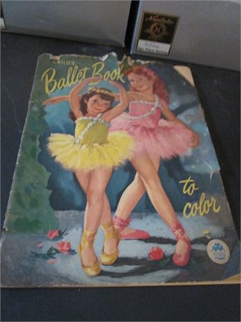Vintage 1955 LARGE Ballet 14" Coloring Book Collectible