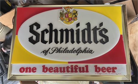 Vintage Schmidt's Electric Beer Sign