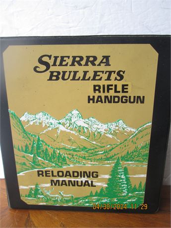 Sierra Bullets Rifle Handgun Reloading Handbook Manual Binder
