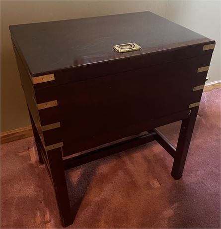 Mahogany Silver Chest with Brass Accents