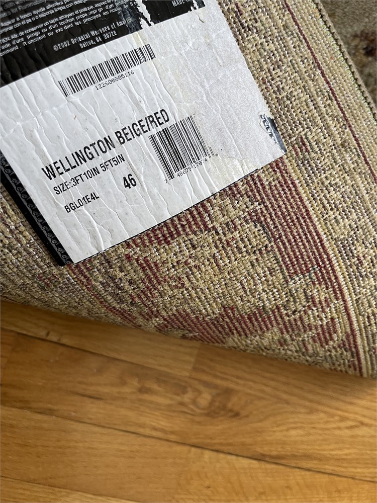 Great Finds Online Auctions - Wellington Beige and Red Rug