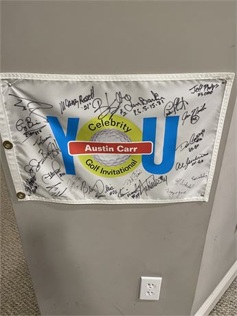 Austin Carr Celebrity Golf Invitational Signed Flag