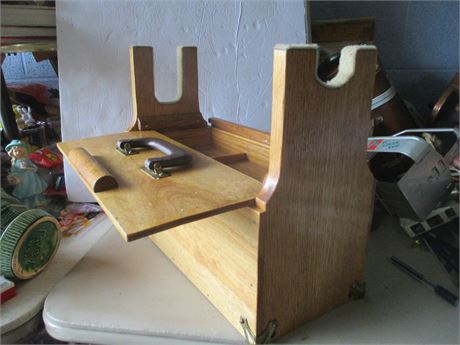 Vintage Wood hand Crafted 16" Gunsmith Tool Box Gun Rack