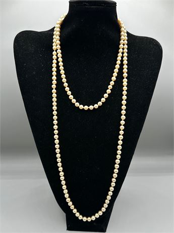 Vintage Continuous Strand Luster Pearl Necklace