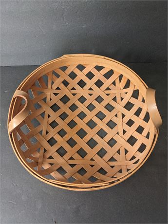 Henn Open Weave Basket with Leather Handles