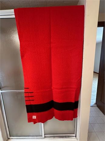 Vintage 3.5 Point Red Hudson's Bay Point Wool Blanket