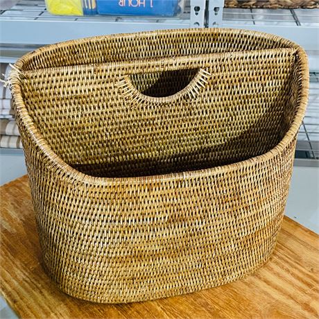 Decorative Divided Handled Basket