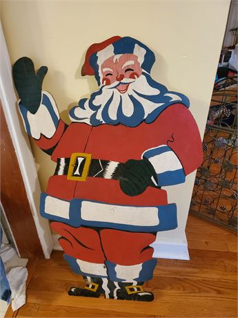 Vintage Wood Santa Display