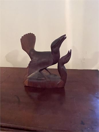 Midcentury Modern Wooden Bird Figurine