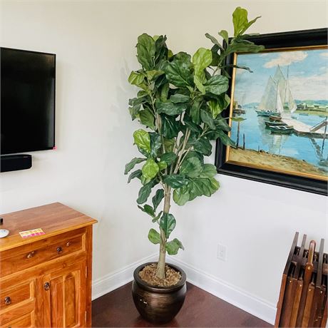 Decorative Faux Potted Fiddle Leaf Fig Tree