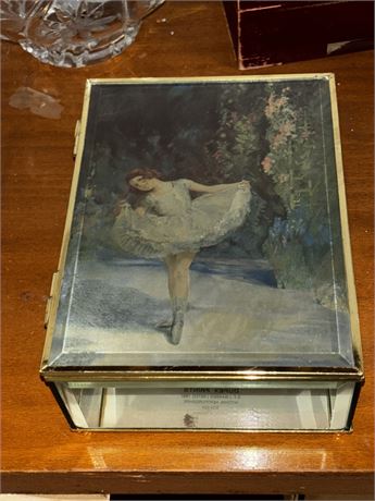 Beautiful Ballerina  Glass Jewelry Treasure Box